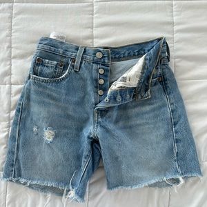 Levi’s cut off jean shorts, size 24. Super comfy, perfect for daily wear!